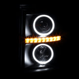 Coolstuffguru Compatible with Ford F250 F350 F450 F550 Super Duty Pickup Black LED Halo Projector Headlights