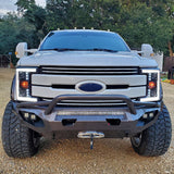 Coolstuffguru Glossy Black Housing Smoke Lens LED Bar Projector Headlights Compatible with Ford F250 2017-2019 L+R Pair Head Light Lamp Assembly