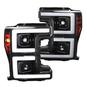 Coolstuffguru Black Projector Headlights LED Sequential Signal Switchback Compatible with Ford F250 F350 F450 F550 2017-2019 L+R Pair Head Light Lamp Assembly