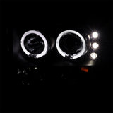 Coolstuffguru Compatible with Ford F250/350/450 Black Halo LED Projector Headlights+H1 6000K HID Kit