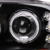 Coolstuffguru Compatible with Ford F250/350/450 Black Halo LED Projector Headlights+H1 6000K HID Kit