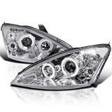 Coolstuffguru Compatible with Ford Focus Led Halo Chrome Clear Projector Head Lights