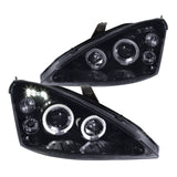 Coolstuffguru Compatible with Ford Focus Glossy Black Led Dual Halo Smoked Lens Projector Headlights