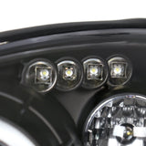 Coolstuffguru Compatible with Ford Focus Led Dual Halo Black Projector Head Lights