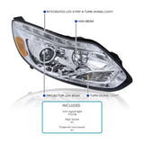 Coolstuffguru Compatible with Ford Focus Chrome LED Signal Strip Bar Projector Headlights