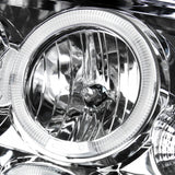 Coolstuffguru Compatible with Nissan Frontier Dual Halo Led Chrome Clear Projector Head Lights