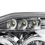 Coolstuffguru Compatible with Nissan Frontier Dual Halo Led Chrome Clear Projector Head Lights