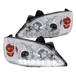 Coolstuffguru Compatible with Pontiac G6 Replacement Chrome Projector Headlights Head Lamp w/LED