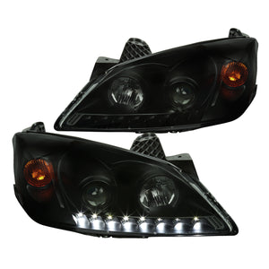 Coolstuffguru Compatible with Pontiac G6 Replacement Black/Smoke Projector Headlights Head Lamp w/LED