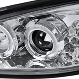 Coolstuffguru Compatible with Pontiac Grand Am LED Halo Projector Headlights Chrome