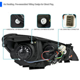 Coolstuffguru Compatible with Hyundai Genesis Goupe Projector Headlight Black+R8 Style Leds