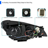 Coolstuffguru Compatible with Hyundai Genesis Goupe Projector Headlight Black+R8 Style Leds