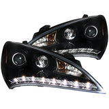 Coolstuffguru Compatible with Hyundai Genesis 2Dr Coupe SMD LED Jet Black Projector Headlights Pair