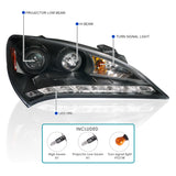 Coolstuffguru Compatible with Hyundai Genesis Goupe Projector Headlight Black+R8 Style Leds