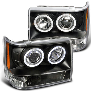 Coolstuffguru Compatible with Jeep Grand Cherokee Black Halo Projector Headlights