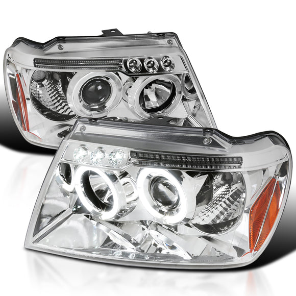 Coolstuffguru Compatible with Jeep Grand Cherokee Chrome Clear Projector Head Lights