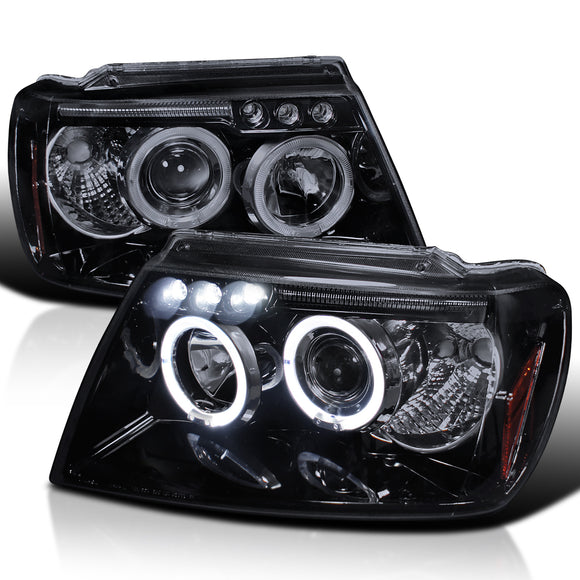 Coolstuffguru Compatible with Jeep Grand Cherokee Glossy Black Projector Head Lights