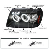 Coolstuffguru Compatible with Jeep Grand Cherokee Black Halo Led Projector Head Lights