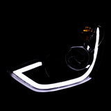 Coolstuffguru Compatible with Hyundai Elantra 4Dr Sedan Glossy Black Smoke LED Porjector Headlights