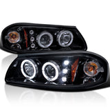 Coolstuffguru Compatible with Chevy Impala Smoked Lens Dual Halo Projector Head Lights