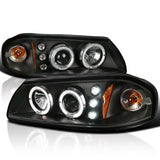 Coolstuffguru Compatible with Chevy Impala Black Dual Halo Projector Head Lights