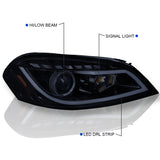 Coolstuffguru Compatible with Chevy Impala Monte Carlo Glossy Black LED Bar Projector Headlights