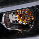 Coolstuffguru Compatible with Chevy Impala Monte Carlo Glossy Black LED Bar Projector Headlights