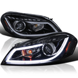 Coolstuffguru Compatible with Chevy Impala Monte Carlo Glossy Black LED Bar Projector Headlights