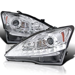 Coolstuffguru Compatible with Lexus Is250 Is350 SMD LED Signal Projector Headlights Lamps Clear 06 07 08 09