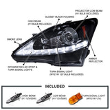 Coolstuffguru Compatible with Lexus Is250 Is350 SMD LED Signal Smoke Projector Headlights Glossy Black 06 07 08 09