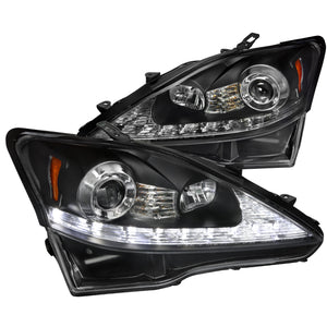 Coolstuffguru Black Sequential LED Signal Projector Headlights Compatible with 2006-2009 Lexus IS250 IS350