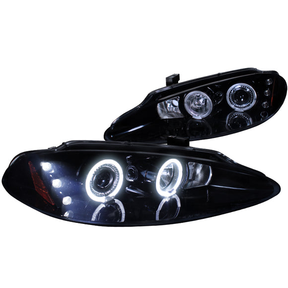Coolstuffguru Compatible with Dodge Intrepid Es R/T Se Sxt Dual Halo Led Projector Headlights Smoked