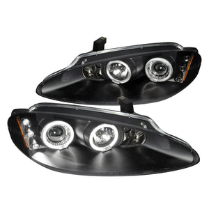 Coolstuffguru Compatible with Dodge Intrepid Black Led Dual Halo Projector Headlights