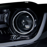 Coolstuffguru Compatible with Volkswagen Jetta MK6 Euro Glossy Black Projector Headlights+LED Light Bar