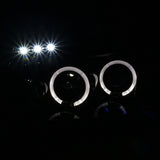 Coolstuffguru Compatible with Dodge Magnum Jet Black LED Dual Halo Projector Headlights Head Lamps Left+Right