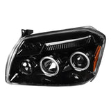 Coolstuffguru Compatible with Dodge Magnum Jet Black LED Dual Halo Projector Headlights Head Lamps Left+Right