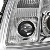Coolstuffguru Compatible with Nissan Maxima Chrome Projector Headlights Lamp+Black Front Hood Grille Grill
