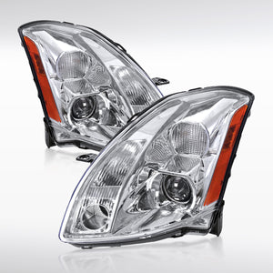 Coolstuffguru Compatible with Nissan Maxima Chrome Clear Projector Headlights Left+Right Pair