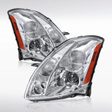 Coolstuffguru Compatible with Nissan Maxima Chrome Clear Projector Headlights Left+Right Pair