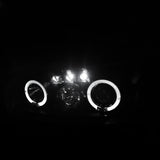 Coolstuffguru Compatible with Chevy Malibu Black Clear Halo LED Projector Headlights+Rear Tail Brake Lamps