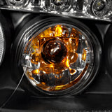 Coolstuffguru Compatible with Chevy Malibu Black Clear Halo LED Projector Headlights+Rear Tail Brake Lamps