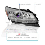 Coolstuffguru Projector Headlights Compatible with 2013-2015 Chevrolet Malibu