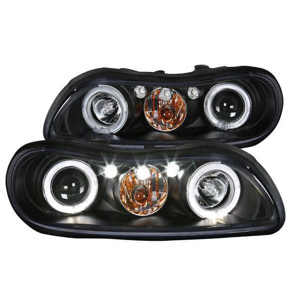 Coolstuffguru Compatible with Chevy Malibu Classic Oldsmobile Cutlass Black Led Halo Projector Headlights