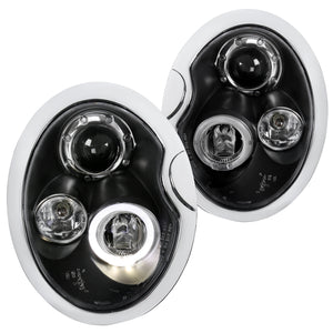 Coolstuffguru Compatible with Mini Cooper Base/S Black Halo Projector Headlights