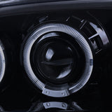 Coolstuffguru Compatible with Ford Mustang Cobra Halo LED Full Glossy Black Projector Headlights Headlamps