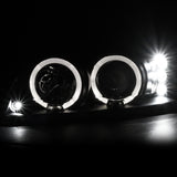 Coolstuffguru Compatible with Ford Mustang Replacement Black Projector Headlights+Rear Brake Lamps Tail Li