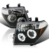 Coolstuffguru Compatible with Nissan Pathfinder Frontier Black Halo Led Projector Headlights