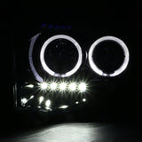 Coolstuffguru Compatible with Dodge Ram 1500 2500 3500 Pickup Halo Jet Black Projector Headlights Left+Right