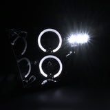 Coolstuffguru Compatible with Dodge Ram LED Halo Projector Headlight Glossy Black+Tail Lamps+3rd Brake Smo