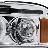 Coolstuffguru Compatible with Dodge Ram 1500 2500 3500 Led Halo Chrome Clear Projector Head Lights